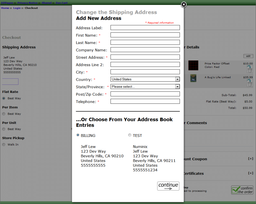 Fast and Easy Ajax Checkout for Zen Cart Fast and Easy Ajax Checkout for Zen Cart